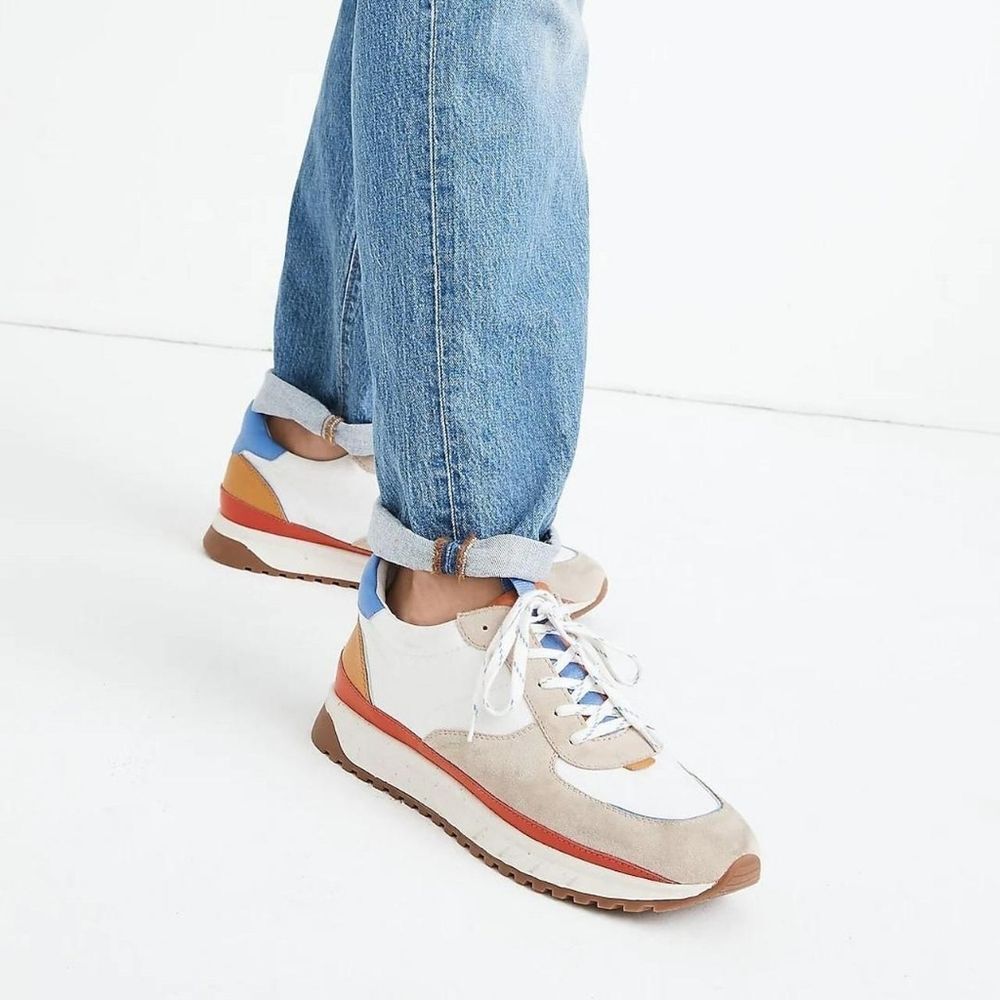 Madewell Kickoff Trainers - Leather / Suede Multicolor - Size 6 Mens Sneakers